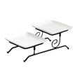thumbnail image 1 of Soporte De Pastel De Metal De 2 Niveles Estante De Comida Rectangular Creativo Plato De Servicio De Pastel Ajustable Plato De Postre Desmontable Para Pastelería De Panadería Casera Speravity HA016818-00, 1 of 7