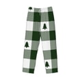 thumbnail image 5 of Balery Green White Lumberjack Plaid print Men's Pajama Pants,Ultra Lightweight Pjs,Lounge Pant-Small, 5 of 9