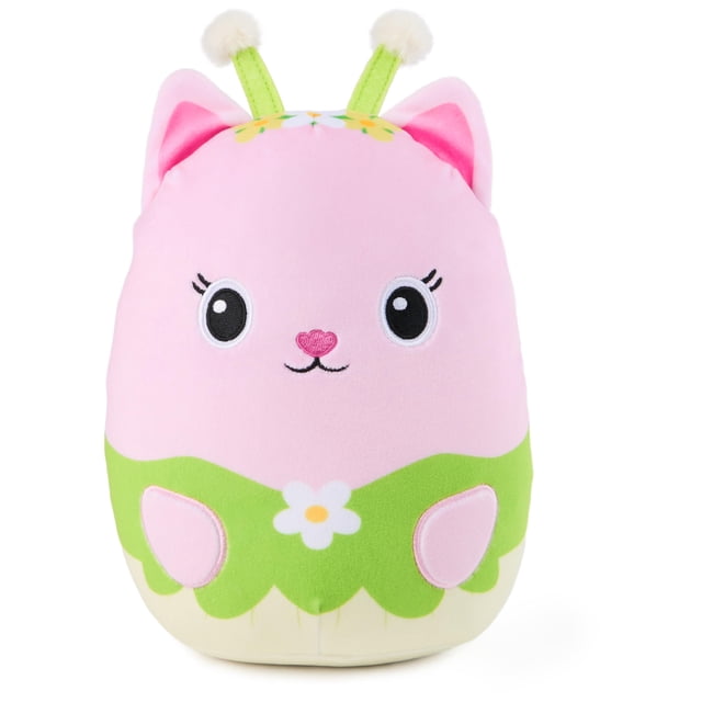 Peluche Gabby's Dollhouse Kitty Fairy Squishy, 20 cm, rosa y verde