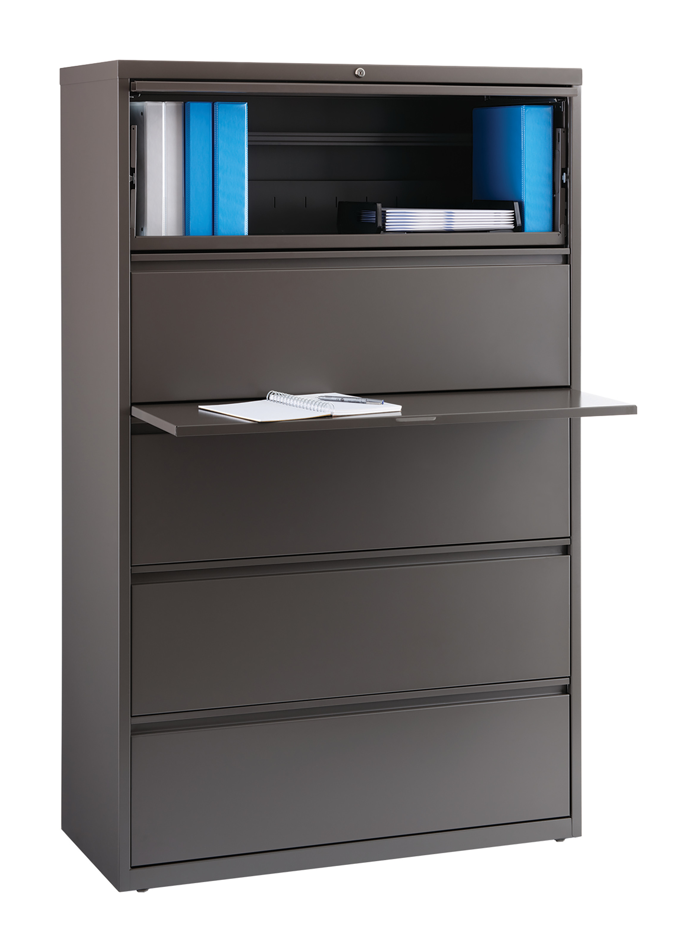 Hirsh 42 inch Wide 5 Drawer Metal Lateral File Cabinet for Home and Office, Holds Letter, Legal and A4 Hanging Folders, Medium Tone Brown - image 4 of 6