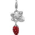thumbnail image 4 of Sterling Silver Amore La Vita Rhodium-Pl 3-D Enameled Strawberry Charm (41 X 13) Made In China qcc353, 4 of 6