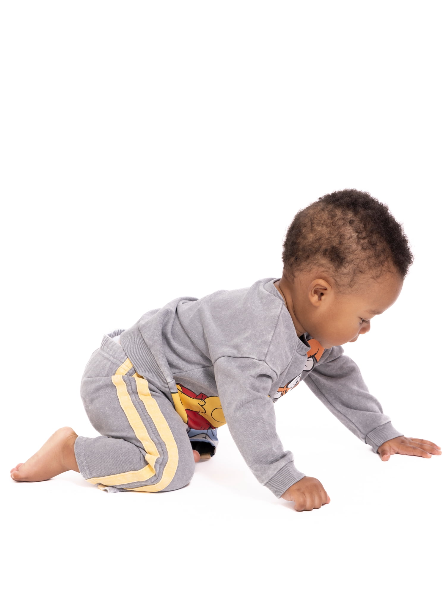Winnie the Pooh Baby Long Sleeve Graphic Crewneck Tee with Matching Pants, 2-Piece, Sizes 0/3M-24M