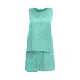thumbnail image 7 of Shirts for Women Sleeveless Tank Top With Matching Shorts Set Cotton Striped Sweatsuit Polyester Cotton Blend Beach Vacation Casual Outfit Xl Size Spring Summer Womens Tops, 7 of 7
