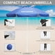 thumbnail image 5 of Sombrilla de playa LOTTAFUN, 183 cm, UV 50+, resistente al viento, azul, 5 of 6