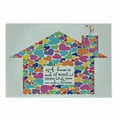 thumbnail image 1 of Saying Cutting Board, House Silhouette with Colorful Hearts and Saying About Love Makes It Home, Decorative Tempered Glass Cutting and Serving Board, in 3 Sizes, by Ambesonne, 1 of 2