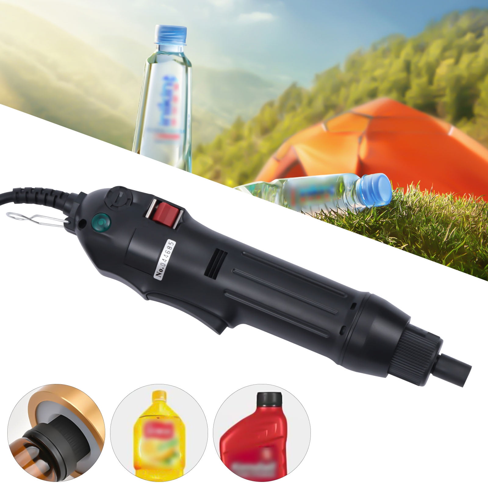 Loyalheartdy OS600 80W Electric Bottle Capping Machine Black Handheld