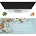 thumbnail image 6 of Shells on Blue Wood Large Mouse Pad Extended Gaming Mouse Pad Waterproof Desk Mat with Stitched Edge,Non Slip Base Keyboard Mouse pad for Home Office 35.4" X 15.7", 6 of 6