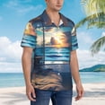 thumbnail image 3 of Fotbe Ocean View Bedroom Camisa Hawaiana para Hombre Unisex – Camisa Casual de Verano con Botones de Manga Corta de Algodón y Lino,Medium, 3 of 7