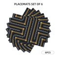 thumbnail image 3 of Placemats Set of 4 / 6, Chain Maze Pattern Placemats for Dining Table Indoor/Outdoors Heat Resistant Washable Placemats 18" x 12", 3 of 8
