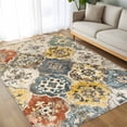 thumbnail image 4 of 8x10 Area Rugs, Vintage Boho Non-Skid Rubber Backing Large Rectangle Rugs - Living Room Bedroom Home Office, Chic Farmhouse Neutral Morocco Geometric Indoor Floor Mat Carpets Washable Rug, 4 of 9