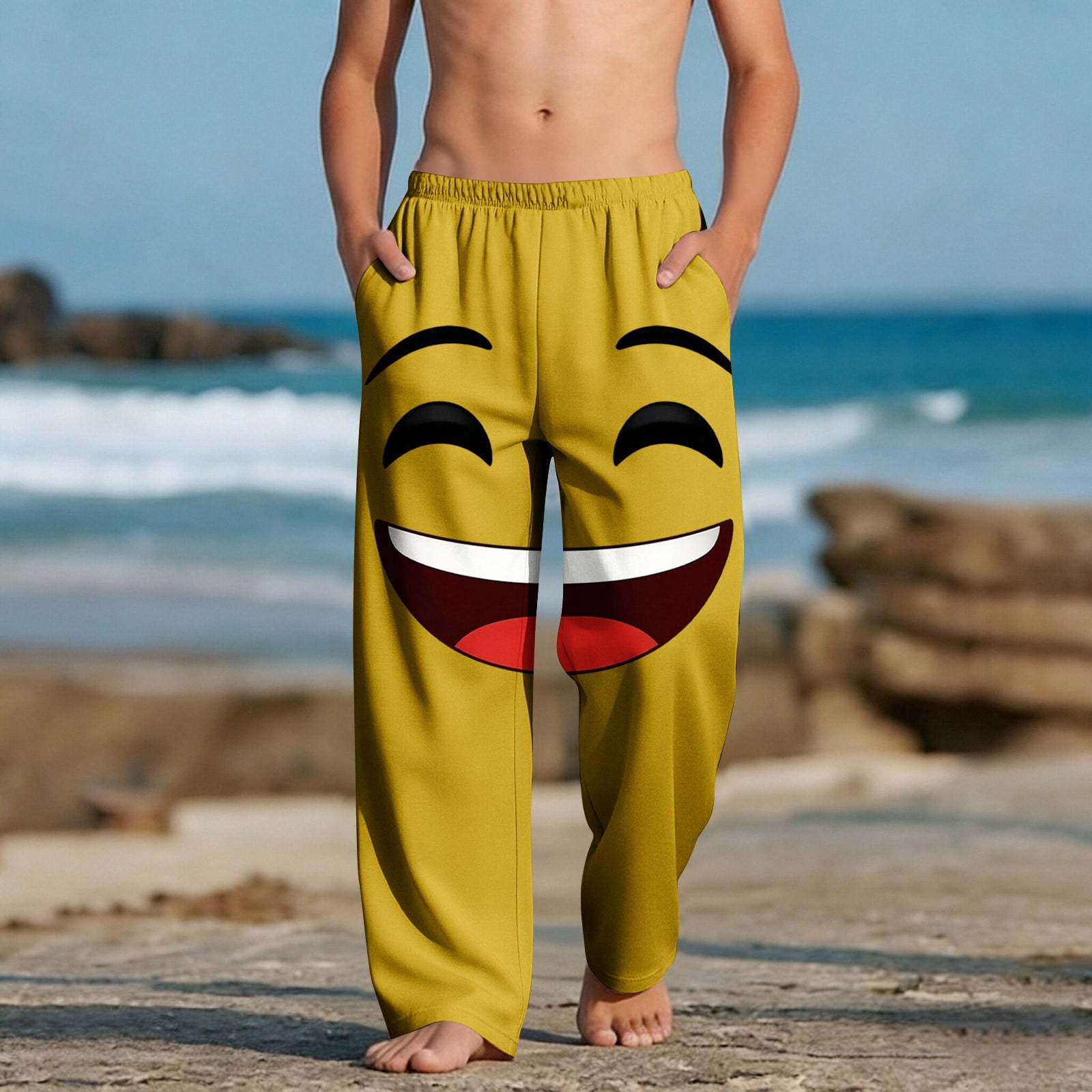 Boys and Girls Lightweight Casual Beach Pants with Pockets for Outdoor Play and Daily Wear