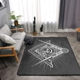 thumbnail image 2 of DouZhe Tapis de Zone Motif Symbole Freemason, Antidérapant, Lavable en Machine, Style Noir, 63x48 Pouces, 2 of 6