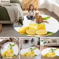 thumbnail image 6 of Summer Yellow Lemon Round Area&nbsp;Rug 6ft Fruit Juice Food Watercolor Texture Non-Slip&nbsp;Washable Circle Rugs Soft Felt Indoor Floor Mat for Bedroom Kitchen Living Room Bathroom, 6 of 9