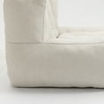thumbnail image 6 of 38.6" Bean Bag Chair, Modern Lazy Sofa Chair with Velvet Fabric Upholstered, Memory Foam, Ottoman, Backrest and Armless, Floor Sofa Chair for Living Room, Bedroom, Study Room, White, 6 of 9