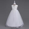 thumbnail image 5 of Makaor Flower Girl Dress Toddler Girls Embroidered Ruched Formal Dresses Mesh Sleeveless Ball Gown Dress Empire Waist Maxi Birthday Party Dresses, 5 of 6