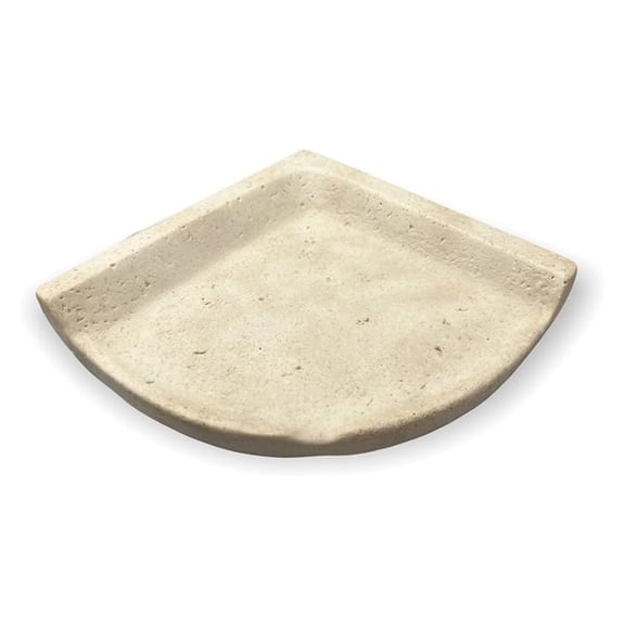 Travertine Resin Corner Shelf - Light Cream, Tile Install - Bathroom & Shower Corner Shelves, Natural Stone Look, Residential & Commercial Use