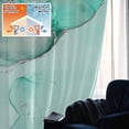 thumbnail image 5 of Aqua Marble Blackout Curtains for Bedroom/Living Room, Pinch Pleated Black Out Curtains, Modern Abstract Waves Silvery Farmhouse Room Darkening Window Drapes with Hooks 2 Panels, 39"x70", 5 of 8