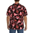 thumbnail image 3 of Fotbe Ladybugs and Red Hearts Camisa Estampada de Manga Corta para Hombre, Casual de Verano, Estilo Playero, Sin Arrugas-XX-Large, 3 of 5