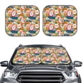 thumbnail image 2 of Daiia Retro Summer Stamp 2PCS Car Windshield Sun Shade, Foldable Sun Shield for Car Front Window, Auto Sun Blocker Visor Protector Universal for Truck SUV Pickup-Medium, 2 of 7