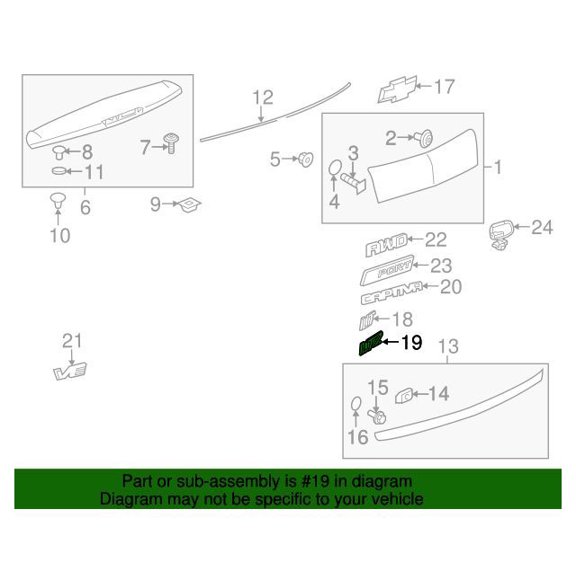 GM 15832267 Plater/Cmpt Lid Veh Na