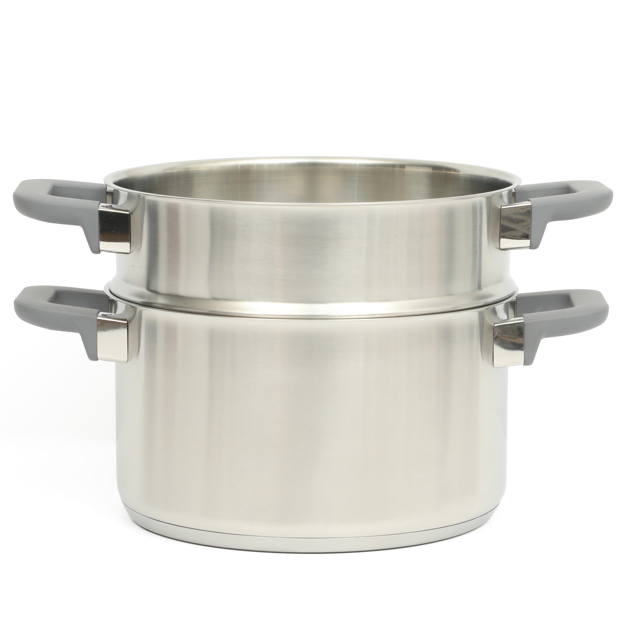 Oster Beauford 9 Piece Stainless Steel Non-Toxic Pots and Pans Cookware Set W/ Tri-Ply Encapsulated Bottom & Soft Touch Handles