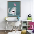 thumbnail image 3 of Stupell Industries Cottage The Friendliest Shark Brown Floating Frame Canvas Art, 25 x 31, by Rachel Nieman, 3 of 8