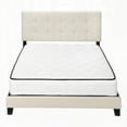 thumbnail image 3 of Bed, Queen Size, Upholstered in Beige Linen Look, Black Wood Legs, Bedroom Addition, 3 of 12