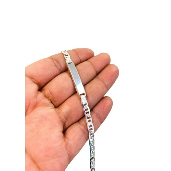 Mariner ID Bracelet 925 Sterling Silver 8" 9.7g 5.4mm / ID Bracelet for Mens in Silver / Pulsera para hombre Mariner Link / Silver Bracelet for Mens