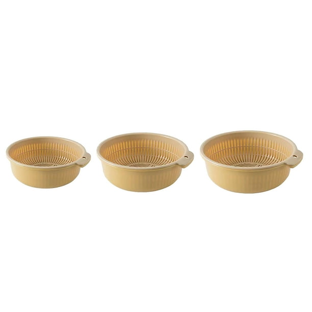 Conjunto de Tazón de Colador de Coladores, Cesta de Colador de Doble Capa de PlásTiCo de Gran Capacidad Párrica Multifuncional para Hogar