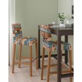 thumbnail image 2 of Western Texas Star Retro Bar Stool Covers Set of 6, Vintage Farmhouse Blue Brown Wood Grain Stretch Bar Chair Covers with Backs, Removable Pub Counter Height Chair Cover for Kitchen Dining Room Cafe, 2 of 7