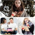 thumbnail image 5 of 2 Pairs Heart Fingerless Knit Gloves Thumb Hole Soft Hand Warmers Knitting Wrist Warmer Gloves Mittens for Women Unisex Typing Driving Gift Supplies Colorful, 5 of 5