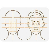 Face Map Front Painting Stencil 8.3x11.7inch Reusable Golden Ratio Face Pattern Drawing Template Human Face Decoration Stencil