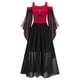 thumbnail image 5 of Disfraz de Halloween para niñas, disfraz de Cosplay victoriano, renacimiento Medieval, hombros descubiertos, manga de mariposa, vestido fluido con cordones en la parte delantera, 5 of 5