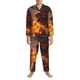 thumbnail image 3 of Fotbe Western Fire Cowboy Pijama de Hombre con Estampado de Manga Larga, Conjunto de 2 Piezas, Ropa de Dormir Suave y Cómoda con Bolsillos-XX-Large, 3 of 7