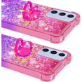 thumbnail image 6 of for Samsung Galaxy A16 with Ring Kickstand, Girls Women Bling Cute Glitter Flowing Liquid Floating Sparkle Cover Gradient Quicksand Case for Samsung Galaxy A16. JB-Pink Purple, 6 of 7