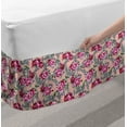 thumbnail image 2 of Peony Bed Skirt, Repetitive Vibrant Tones Modernized Flowers Print, Elastic Bedskirt Dust Ruffle Wrap Around for Bedding Decor, 4 Sizes, Pink Blush Grey, by Ambesonne, 2 of 2