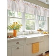 thumbnail image 5 of Orange Pink Flower Window Valance, Watercolor Retro Floral Bud Leaf Plant Farmhouse 2 Pack Decorative Curtain for Small Windows, Light Filtering Valance with 3” Rod Pocket, 54"W x 18"L, 5 of 9