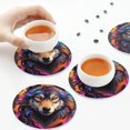 thumbnail image 5 of Kdxio Colorful Wolf Head Funny Coasters,4 Pcs Leather Coasters,Housewarming Gifts,Protect Furniture from Water Marks Scratch and Damage, 5 of 6