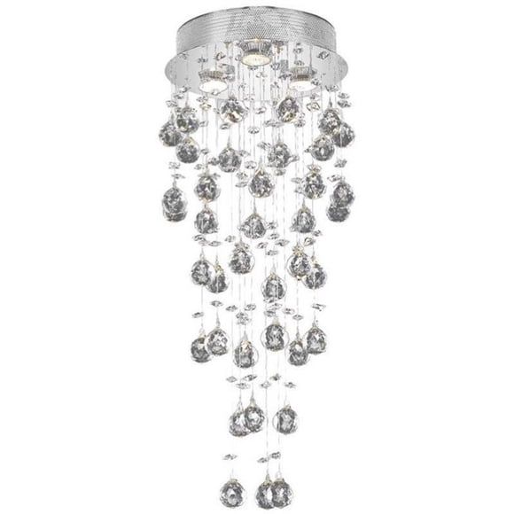Elegant Lighting Galaxy 12" 3 Light Royal Crystal Flush Mount
