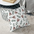 thumbnail image 6 of Square Throw Pillow Covers with Core, Natural Pink Flower Leaf Illustration Pillows for Sofa Beds, 16"x16", 6 of 9