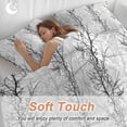thumbnail image 4 of 3 Piece Black Grey Duvet Cover Set California King,Microfiber Comforter/Quilt Cover with Corner Ties and 2 Pillowcases,Pastoral Botanical Branch Aesthetics All Season Soft Bedding with Zipper Closure, 4 of 8