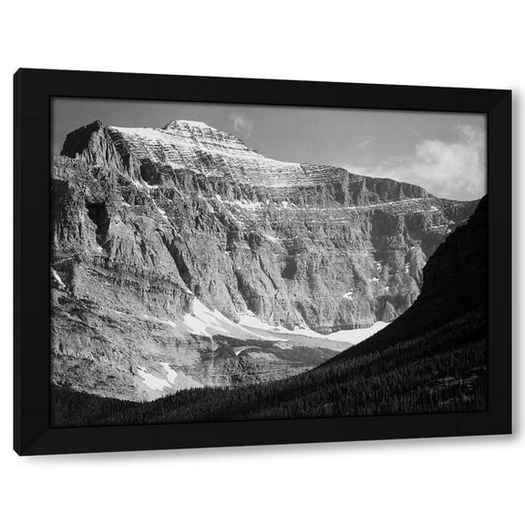 Ansel Adams 14x12 Black Modern Wood Framed Wall Art Titled - View from Going-to-the-Sun Chalet, Glacier National Park - National Parks and Monuments, Montana, 19