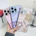 thumbnail image 2 of Oil Painting Flower Leather Plating Edge Soft  for iPhone Case (Pink,iPhone 14 Pro Max), 2 of 7