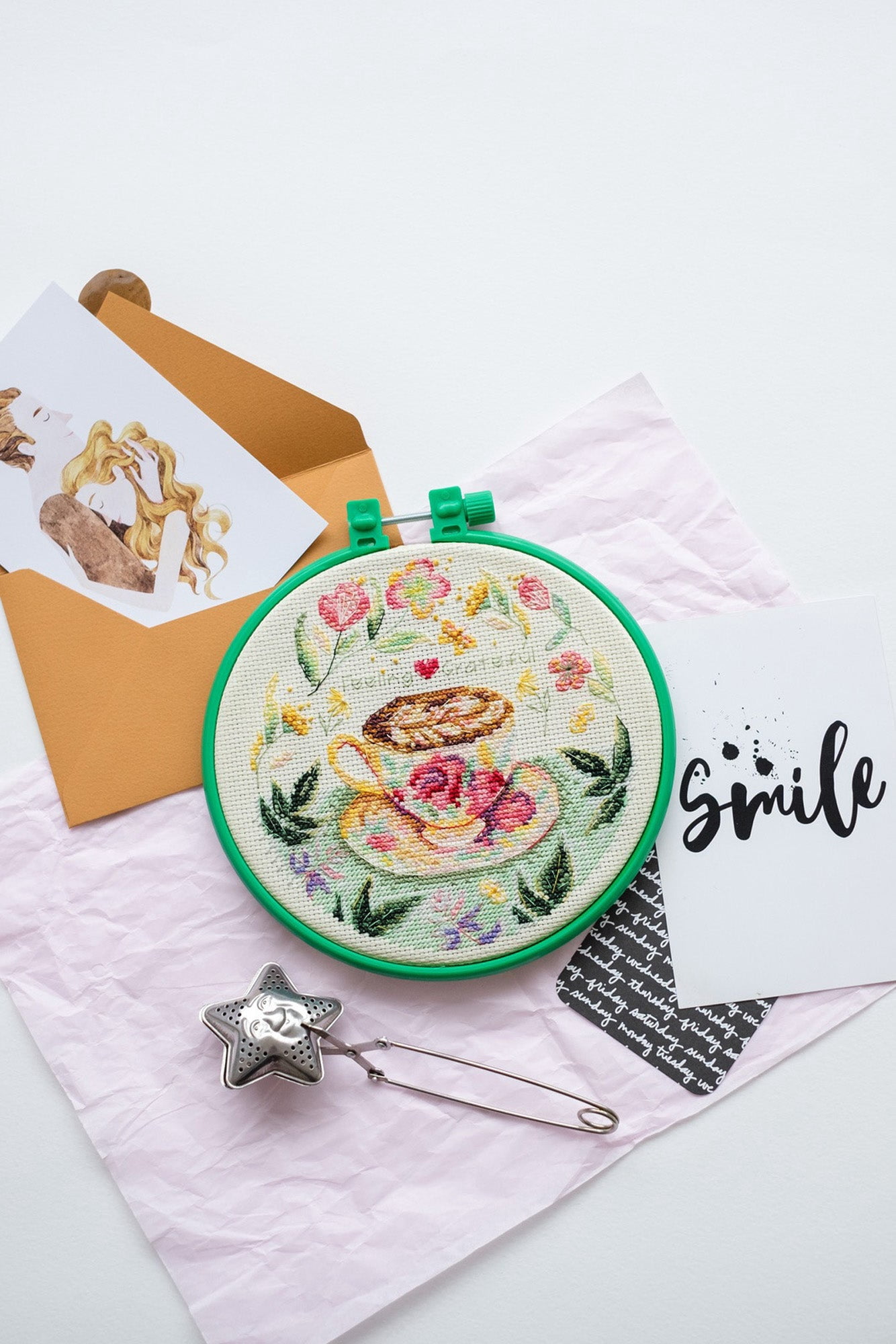Kit De Punto De Cruz ZOIIWA Para Principiantes Con Aros Para Bordar
