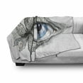 thumbnail image 3 of Eye Soft Flannel Fleece Throw Blanket, Abstract Human Eye with Butterfly Eyelashes Painting Style Dreamy Female Look, Cozy Plush for Indoor and Outdoor Use, 50" x 60", Black White Blue, by Ambesonne, 3 of 6