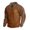 Brown, variant on Men's Raglan Sleeve Stand Collar Sweatshirt, Outdoor Casual Button Front Pullover Top for Fall, Hiking,Army Green,L