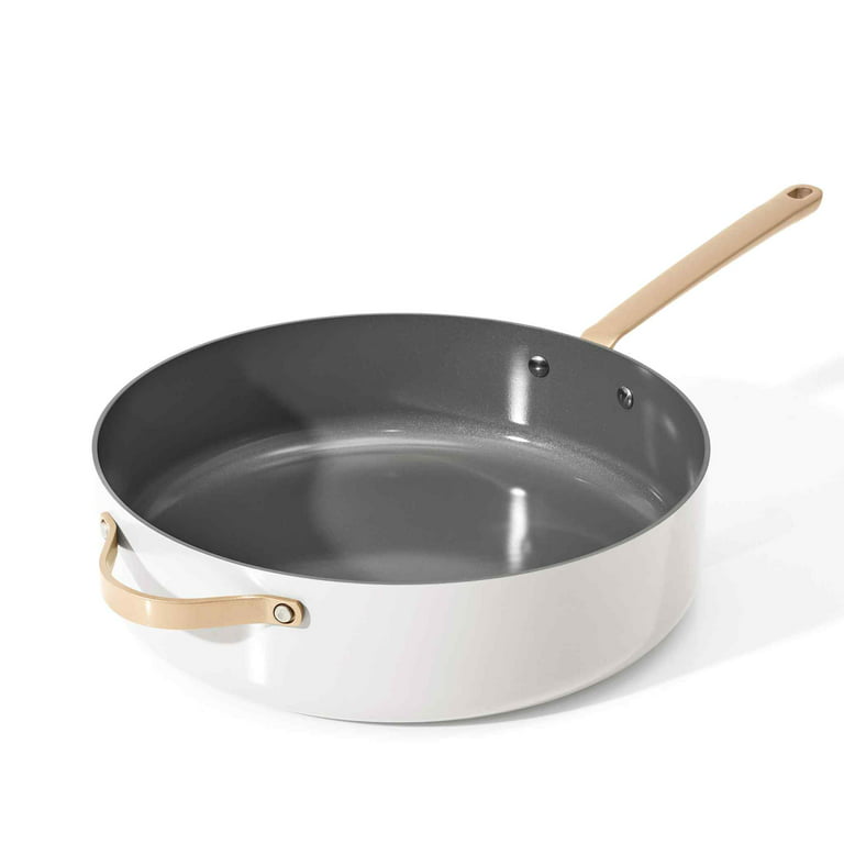 Beautiful 5.5 Quart Ceramic Non-Stick Saute Pan, White Icing by Drew Barrymore