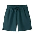 thumbnail image 4 of Bcfgryg Male Spring And Summer Solid Color Shorts Ice Sense Zipper Pocket Slit Trousers Large Size Tie Rope Five Point Pants Men's Shorts For Swimming Green L, 4 of 4