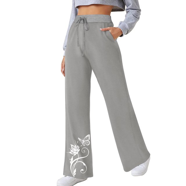 Gibobby pantalones de hombre Pantalones largos de mujer con bolsillos, pantalones deportivos informales, pantalones con cordón de cintura alta, pantalones de pierna recta, pantalones suaves(Gris, L)