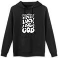 thumbnail image 1 of Sudadera con capucha con el mensaje "Nunca es suerte, siempre es Dios", de suave mezcla de algodón, de manga larga, estilo casual para hombre y mujer, 1 of 5